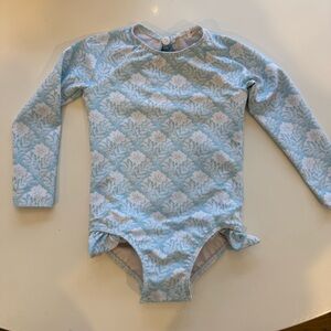 Floral Long Sleeve minnow swimsuit